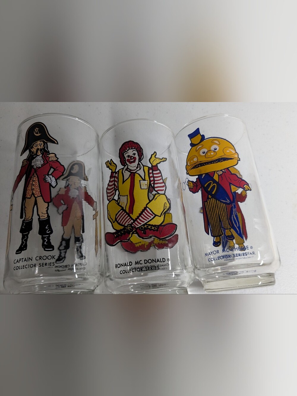 Vintage 1970s Glass McDonaldland Character Tumble Drinkware Set of 3